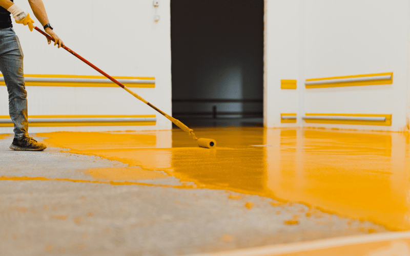 Yellow Epoxy Floors Lake Dallas Texas